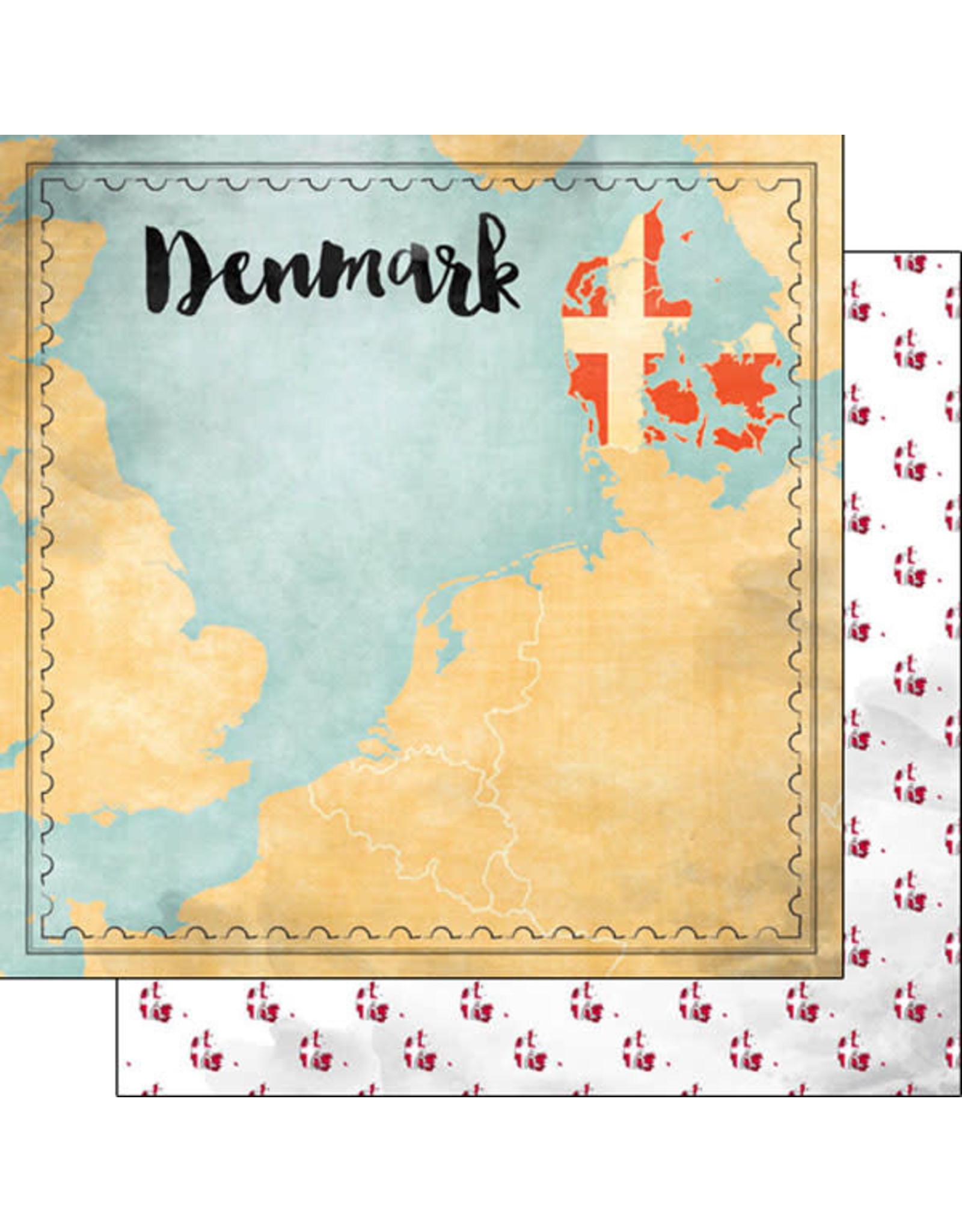 SCRAPBOOK CUSTOMS SCRAPBOOK CUSTOMS DENMARK MAP SIGHTS PAPER 12X12