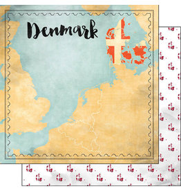SCRAPBOOK CUSTOMS SCRAPBOOK CUSTOMS DENMARK MAP SIGHTS PAPER 12X12