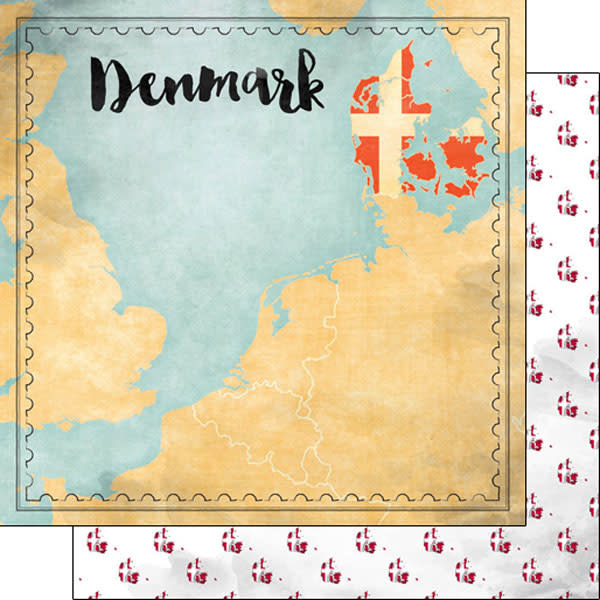 SCRAPBOOK CUSTOMS SCRAPBOOK CUSTOMS DENMARK MAP SIGHTS PAPER 12X12