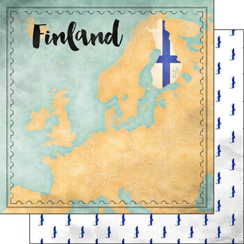 SCRAPBOOK CUSTOMS SCRAPBOOK CUSTOMS FINLAND MAP SIGHTS PAPER 12X12