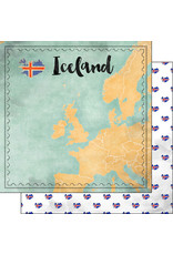 SCRAPBOOK CUSTOMS SCRAPBOOK CUSTOMS ICELAND MAP SIGHTS PAPER 12X12