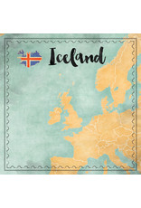 SCRAPBOOK CUSTOMS SCRAPBOOK CUSTOMS ICELAND MAP SIGHTS PAPER 12X12