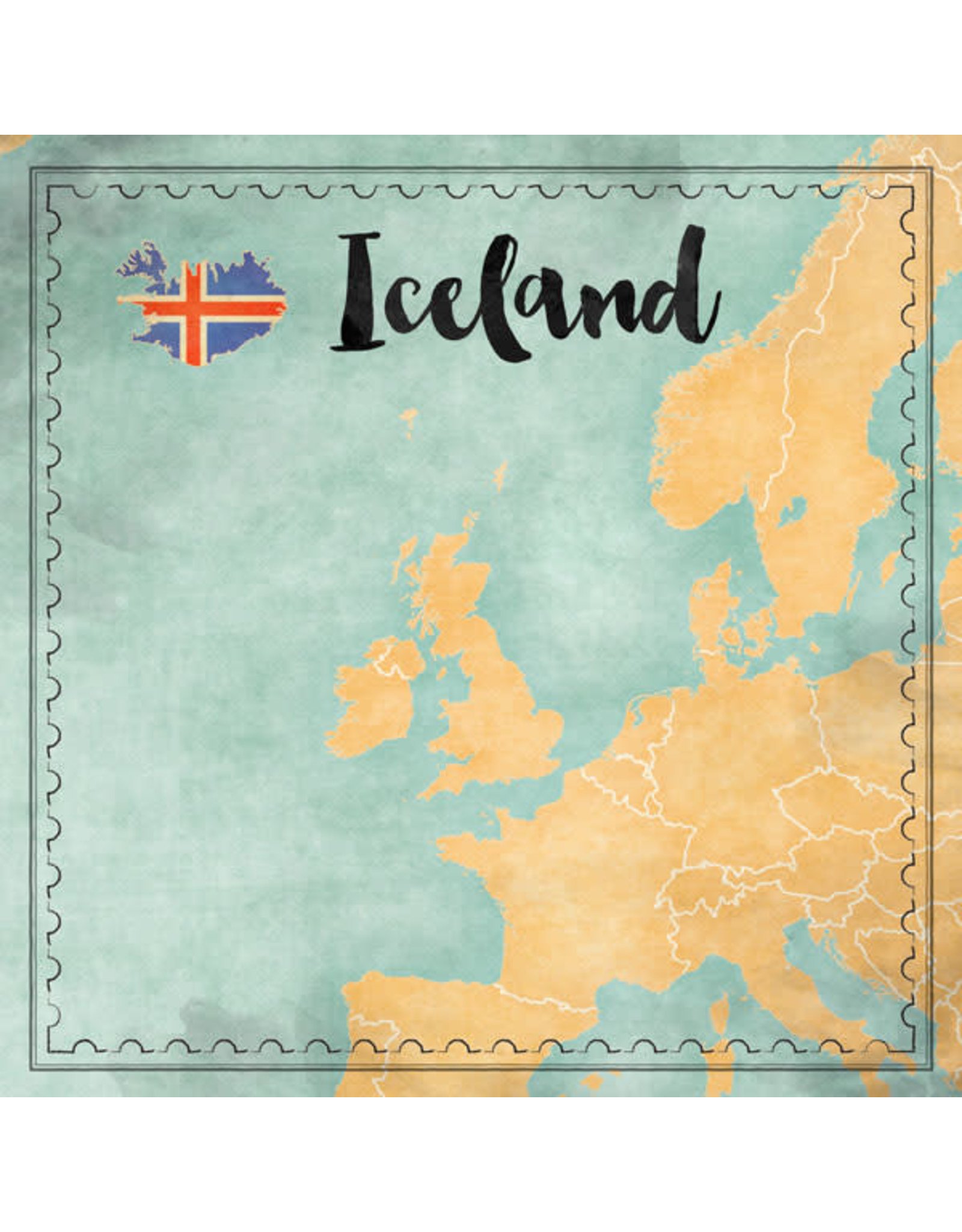 SCRAPBOOK CUSTOMS SCRAPBOOK CUSTOMS ICELAND MAP SIGHTS PAPER 12X12