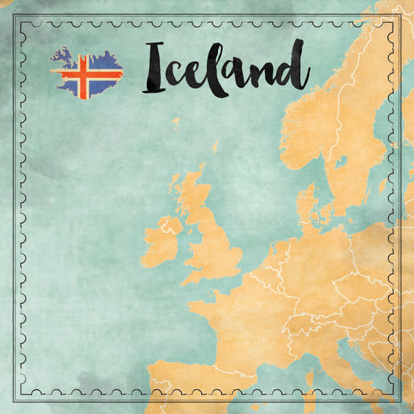 SCRAPBOOK CUSTOMS SCRAPBOOK CUSTOMS ICELAND MAP SIGHTS PAPER 12X12