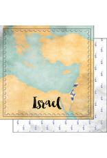 SCRAPBOOK CUSTOMS SCRAPBOOK CUSTOMS ISRAEL MAP SIGHTS PAPER 12X12