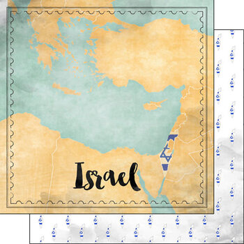 SCRAPBOOK CUSTOMS SCRAPBOOK CUSTOMS ISRAEL MAP SIGHTS PAPER 12X12