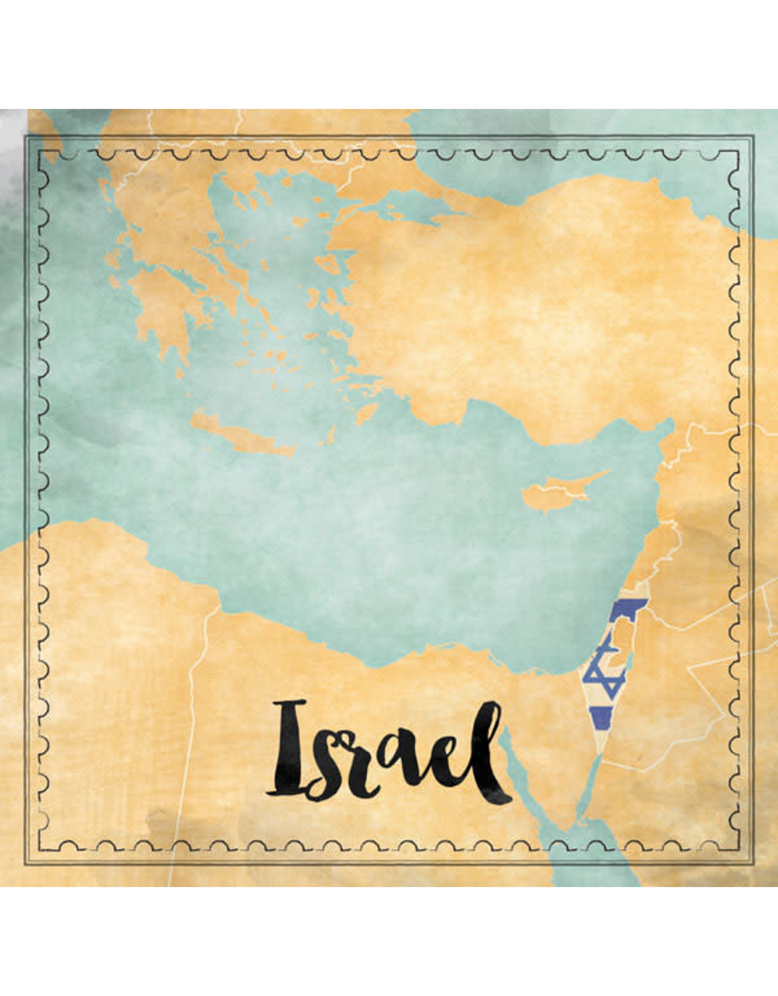 SCRAPBOOK CUSTOMS SCRAPBOOK CUSTOMS ISRAEL MAP SIGHTS PAPER 12X12