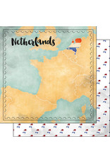 SCRAPBOOK CUSTOMS SCRAPBOOK CUSTOMS NETHERLANDS MAP SIGHTS PAPER 12X12