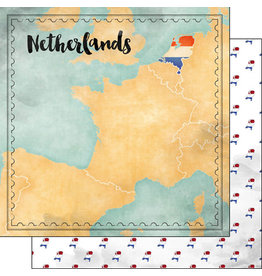 SCRAPBOOK CUSTOMS SCRAPBOOK CUSTOMS NETHERLANDS MAP SIGHTS PAPER 12X12