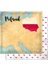 SCRAPBOOK CUSTOMS SCRAPBOOK CUSTOMS POLAND MAP SIGHTS PAPER 12X12