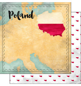 SCRAPBOOK CUSTOMS SCRAPBOOK CUSTOMS POLAND MAP SIGHTS PAPER 12X12