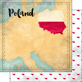 SCRAPBOOK CUSTOMS SCRAPBOOK CUSTOMS POLAND MAP SIGHTS PAPER 12X12