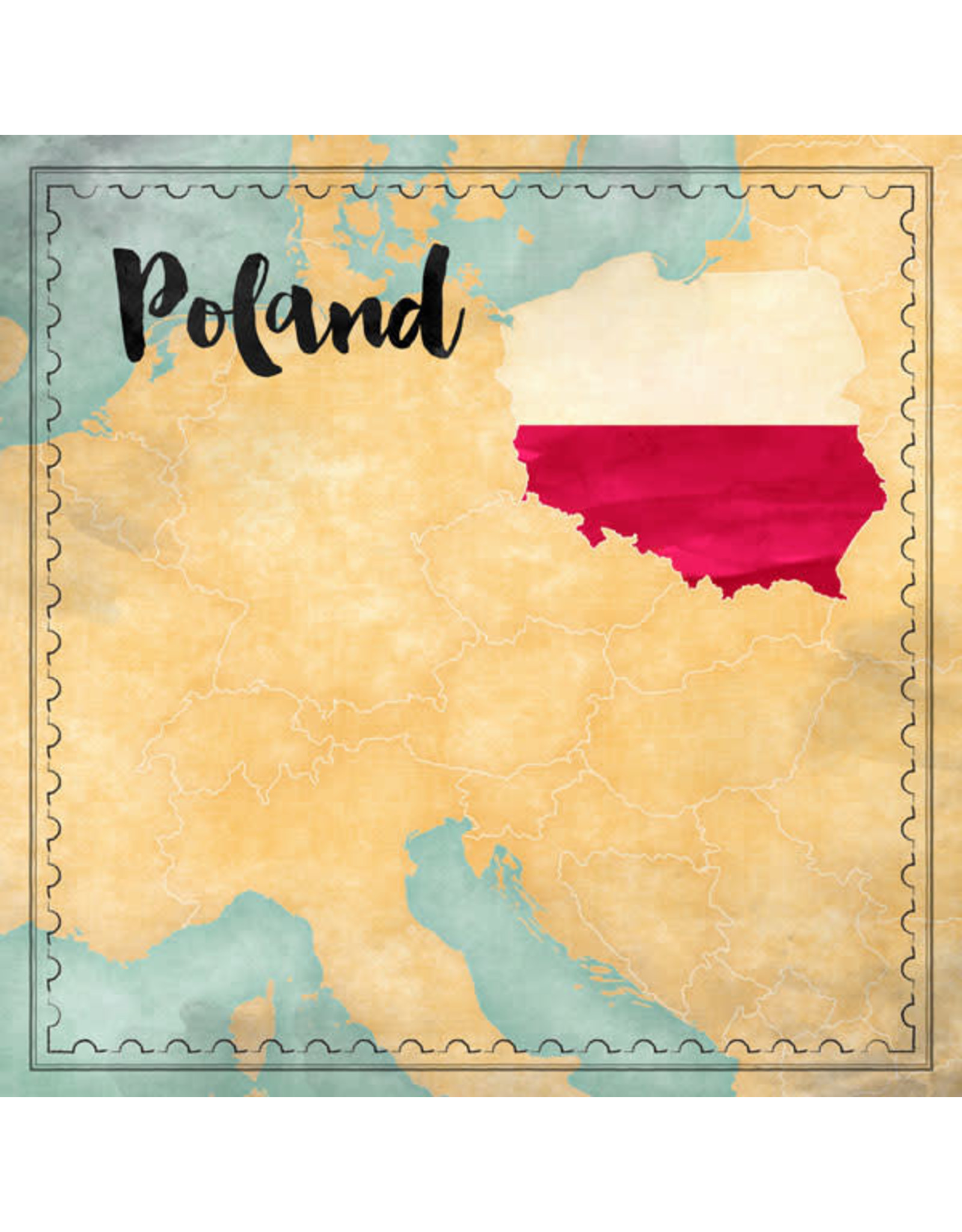 SCRAPBOOK CUSTOMS SCRAPBOOK CUSTOMS POLAND MAP SIGHTS PAPER 12X12