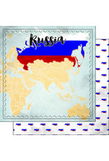 SCRAPBOOK CUSTOMS SCRAPBOOK CUSTOMS RUSSIA MAP SIGHTS PAPER 12X12