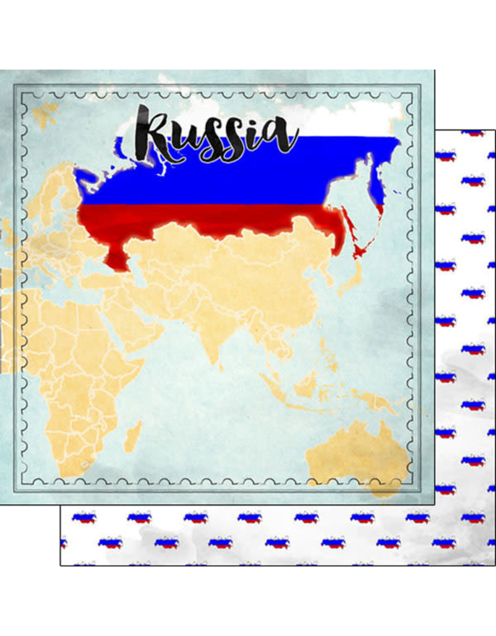 SCRAPBOOK CUSTOMS SCRAPBOOK CUSTOMS RUSSIA MAP SIGHTS PAPER 12X12