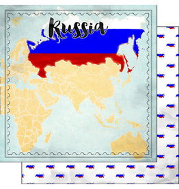SCRAPBOOK CUSTOMS SCRAPBOOK CUSTOMS RUSSIA MAP SIGHTS PAPER 12X12