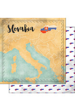 SCRAPBOOK CUSTOMS SCRAPBOOK CUSTOMS SLOVAKIA MAP SIGHTS PAPER 12X12