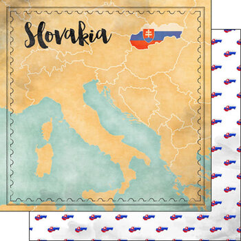 SCRAPBOOK CUSTOMS SCRAPBOOK CUSTOMS SLOVAKIA MAP SIGHTS PAPER 12X12