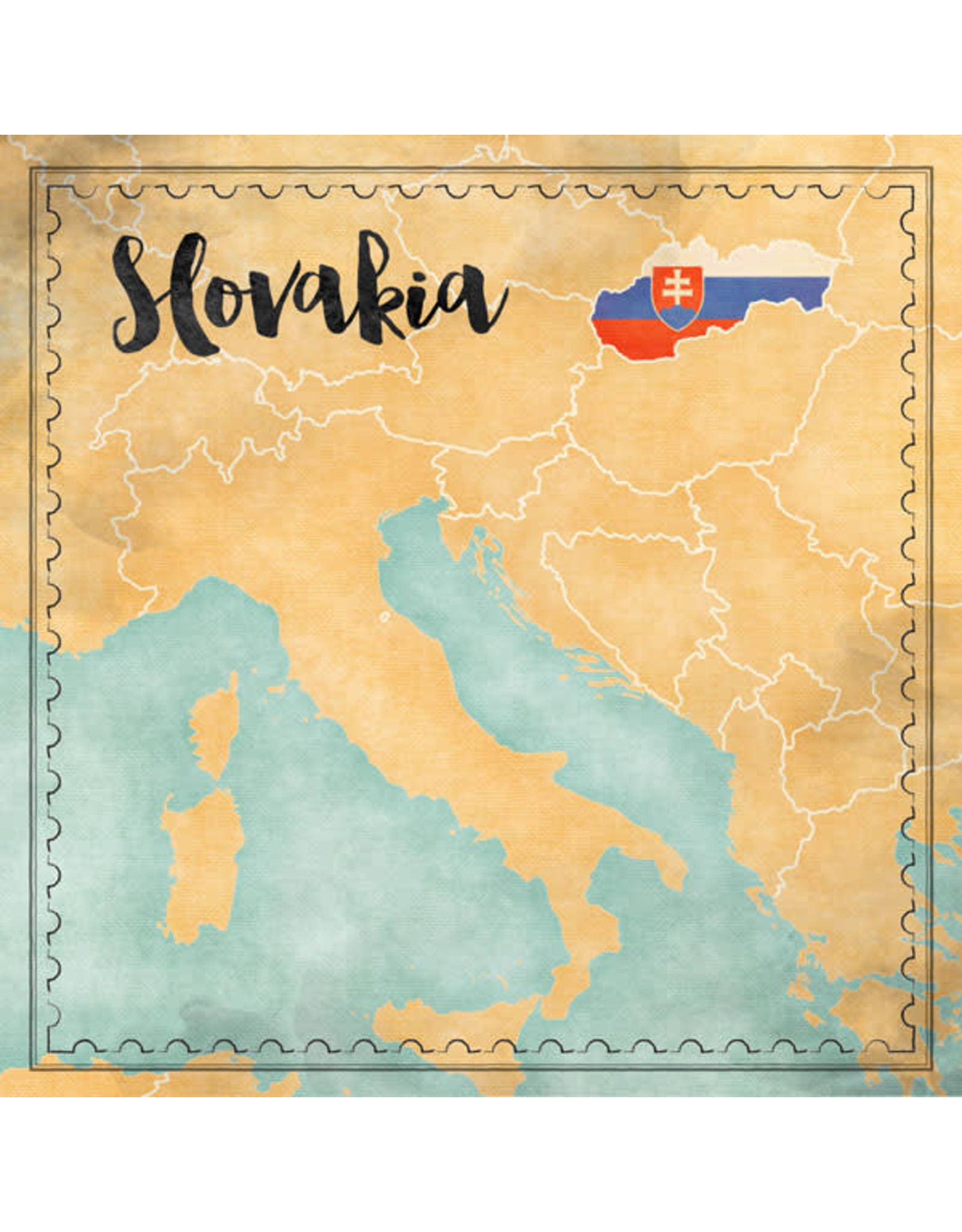 SCRAPBOOK CUSTOMS SCRAPBOOK CUSTOMS SLOVAKIA MAP SIGHTS PAPER 12X12