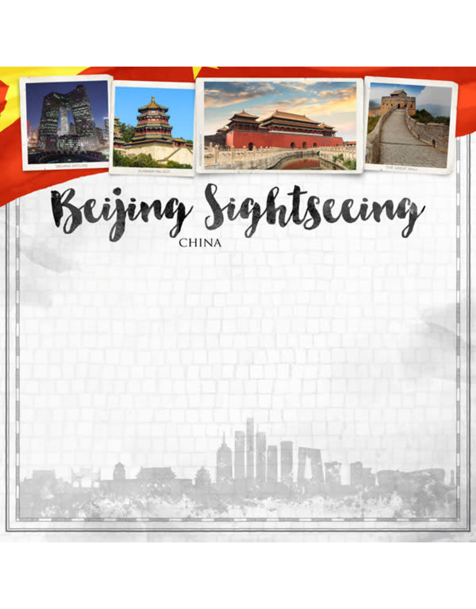 SCRAPBOOK CUSTOMS SCRAPBOOK CUSTOMS BEIJING CITY SIGHTS PAPER 12X12