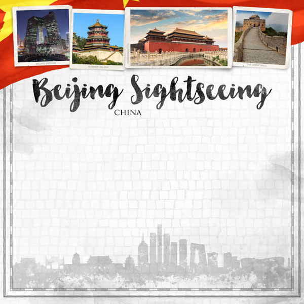 SCRAPBOOK CUSTOMS SCRAPBOOK CUSTOMS BEIJING CITY SIGHTS PAPER 12X12