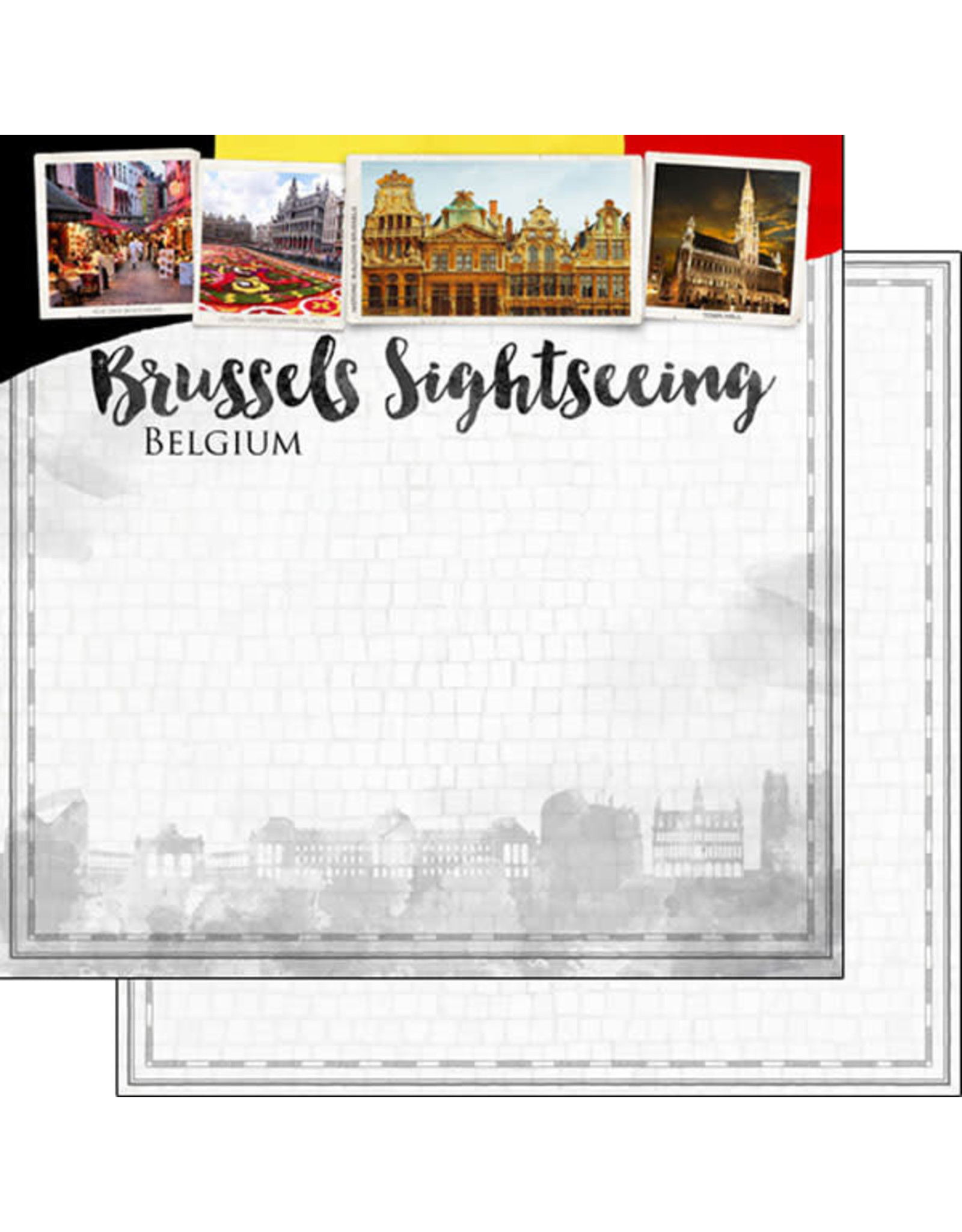 SCRAPBOOK CUSTOMS SCRAPBOOK CUSTOMS BRUSSELS CITY SIGHTS PAPER 12X12