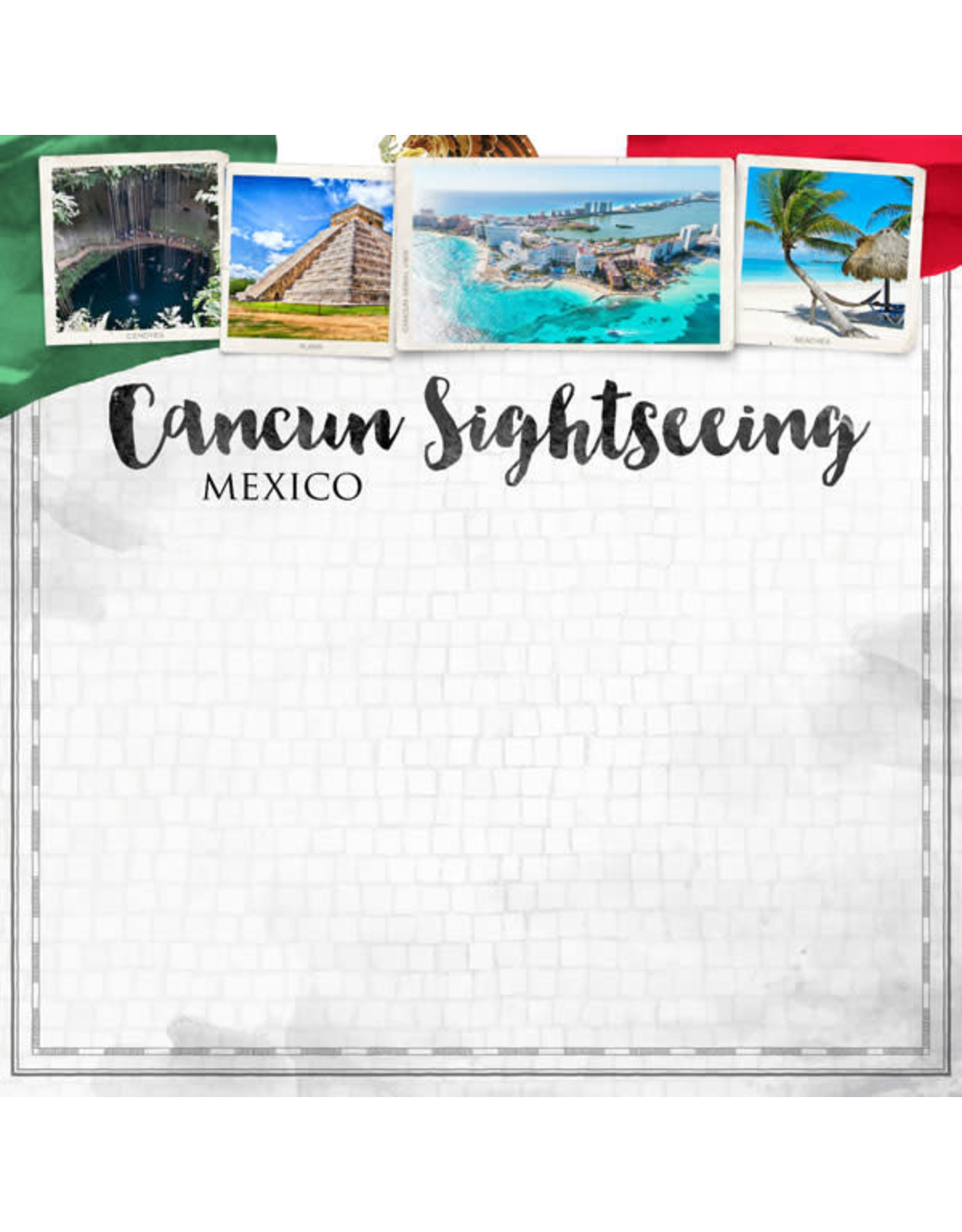 SCRAPBOOK CUSTOMS SCRAPBOOK CUSTOMS CANCUN CITY SIGHTS PAPER 12X12