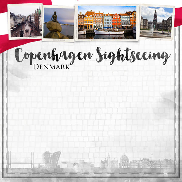 SCRAPBOOK CUSTOMS SCRAPBOOK CUSTOMS COPENHAGEN CITY SIGHTS PAPER 12X12