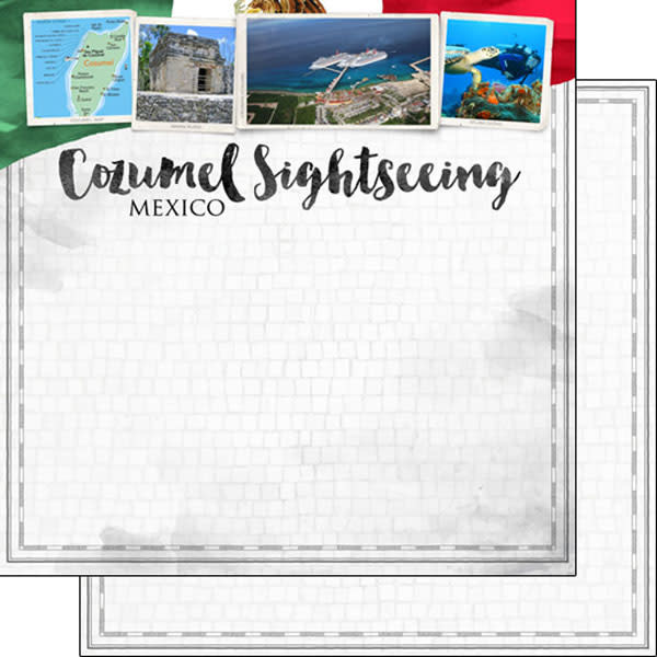 SCRAPBOOK CUSTOMS SCRAPBOOK CUSTOMS COZUMEL CITY SIGHTS PAPER 12X12