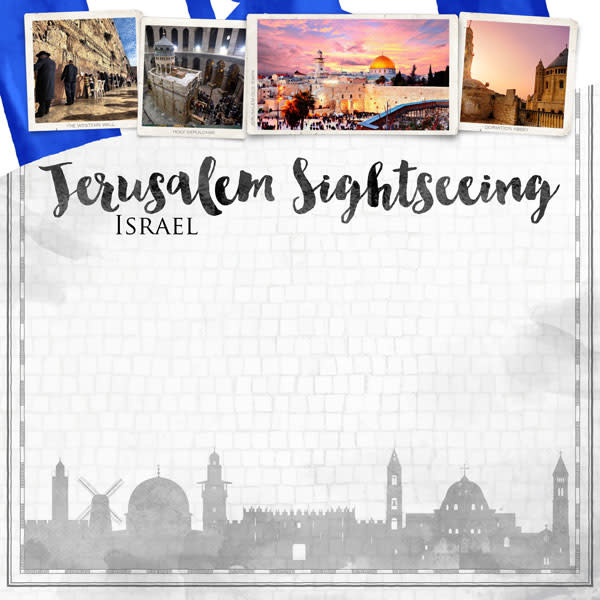 SCRAPBOOK CUSTOMS SCRAPBOOK CUSTOMS JERUSALEM CITY SIGHTS PAPER 12X12