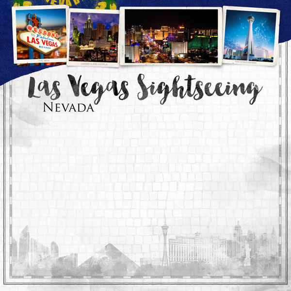 SCRAPBOOK CUSTOMS SCRAPBOOK CUSTOMS LAS VEGAS CITY SIGHTS PAPER 12X12