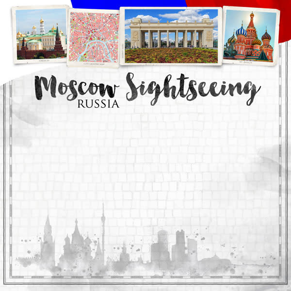 SCRAPBOOK CUSTOMS SCRAPBOOK CUSTOMS MOSCOW CITY SIGHTS PAPER 12X12