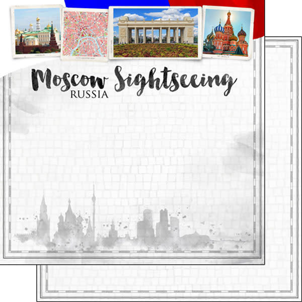 SCRAPBOOK CUSTOMS SCRAPBOOK CUSTOMS MOSCOW CITY SIGHTS PAPER 12X12