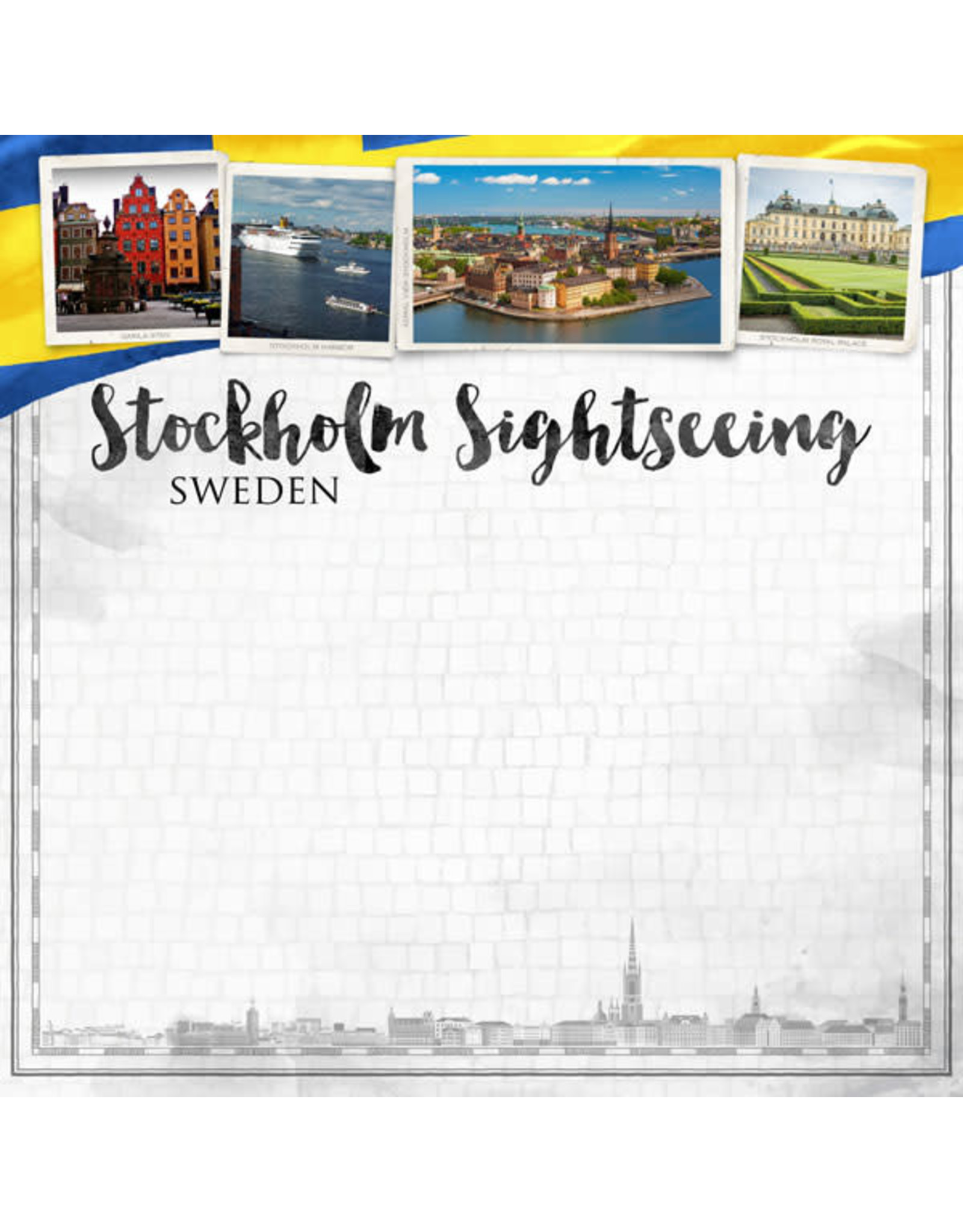SCRAPBOOK CUSTOMS SCRAPBOOK CUSTOMS STOCKHOLM CITY SIGHTS PAPER 12X12