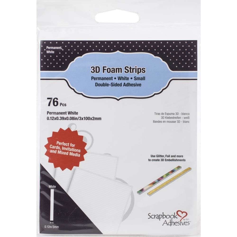 3L SCRAPBOOK ADHESIVES 3D FOAM STRIPS WHITE