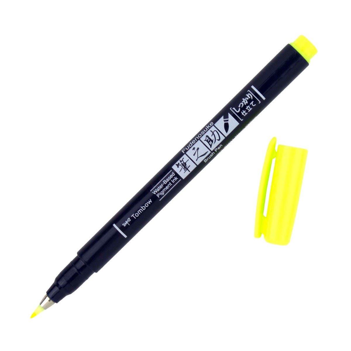 TOMBOW TOMBOW FUDENOSUKE NEON YELLOW BRUSH PEN - Scrapbook Centrale