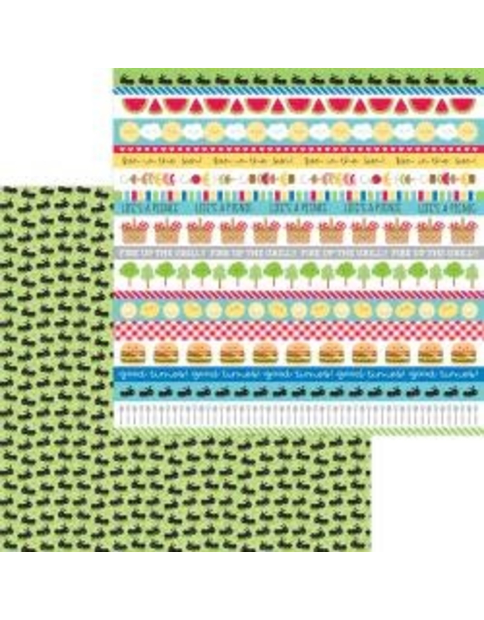 DOODLEBUG DESIGN DOODLEBUG DESIGN BAR-B-CUTE PICNIC PARADE 12x12 DOUBLE SIDED CARDSTOCK