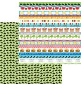 DOODLEBUG DESIGN DOODLEBUG DESIGN BAR-B-CUTE PICNIC PARADE 12x12 DOUBLE SIDED CARDSTOCK