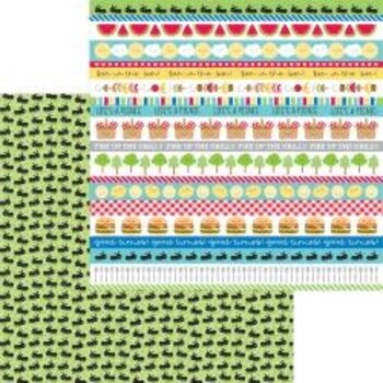 DOODLEBUG DESIGN DOODLEBUG DESIGN BAR-B-CUTE PICNIC PARADE 12x12 DOUBLE SIDED CARDSTOCK
