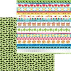 DOODLEBUG DESIGN DOODLEBUG DESIGN BAR-B-CUTE PICNIC PARADE 12x12 DOUBLE SIDED CARDSTOCK