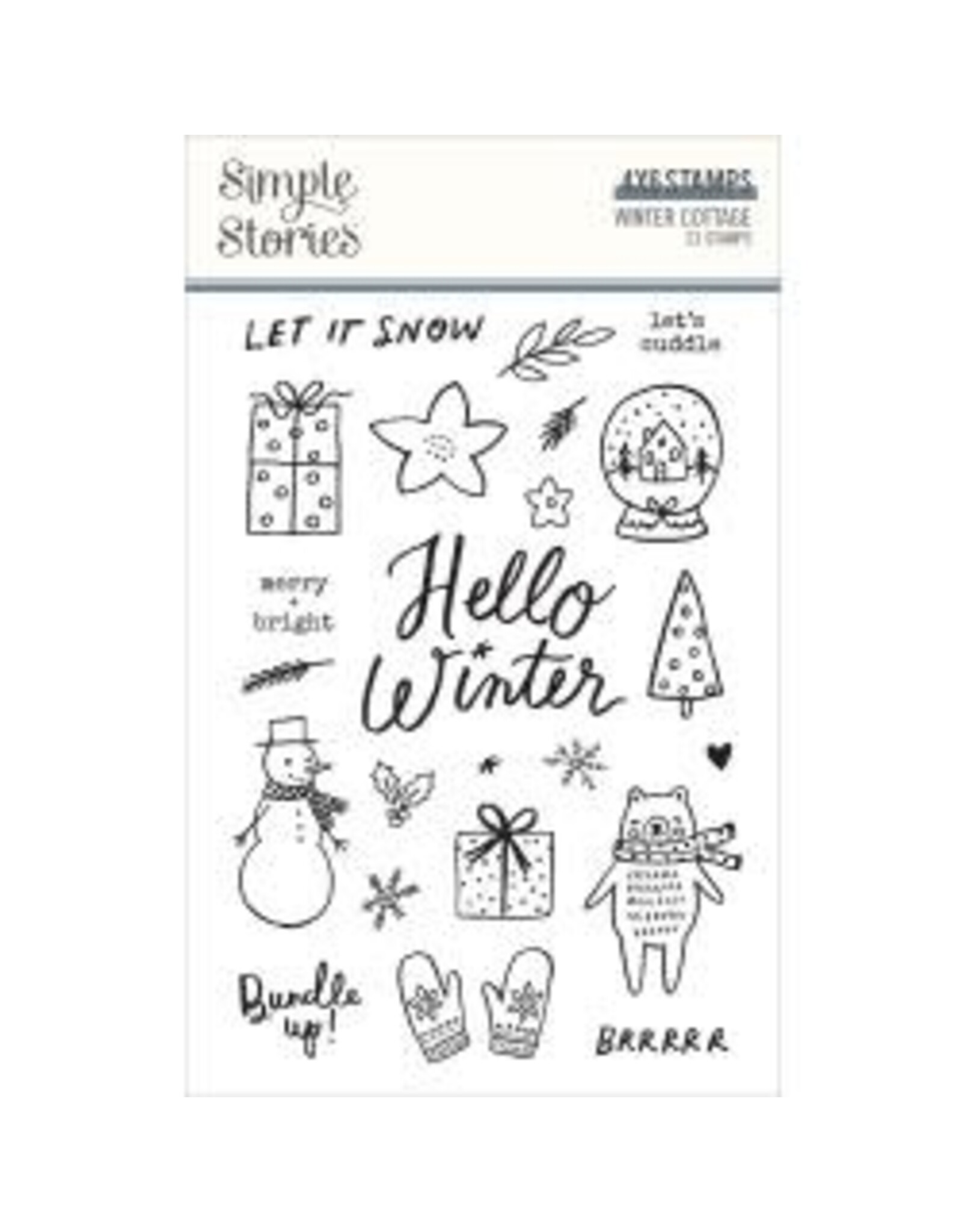 SIMPLE STORIES SIMPLE STORIES WINTER COTTAGE 4x6 CLEAR STAMP SET