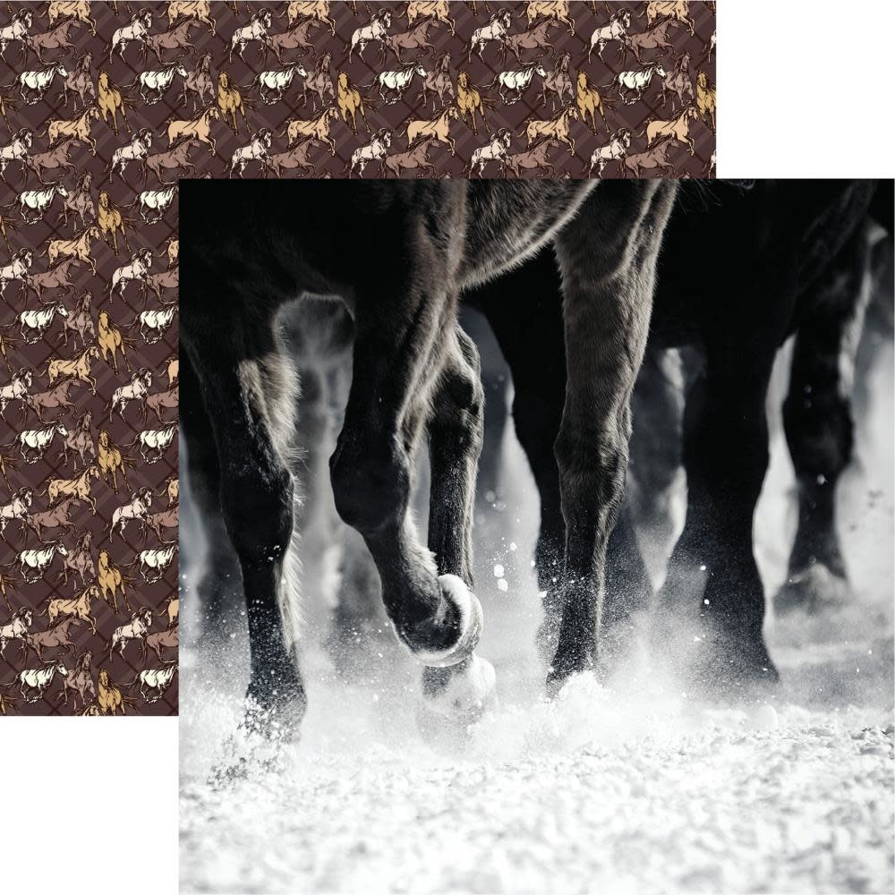 DESIGNS BY REMINISCE REMINISCE HORSEPLAY RUNNING WILD 12x12 CARDSTOCK