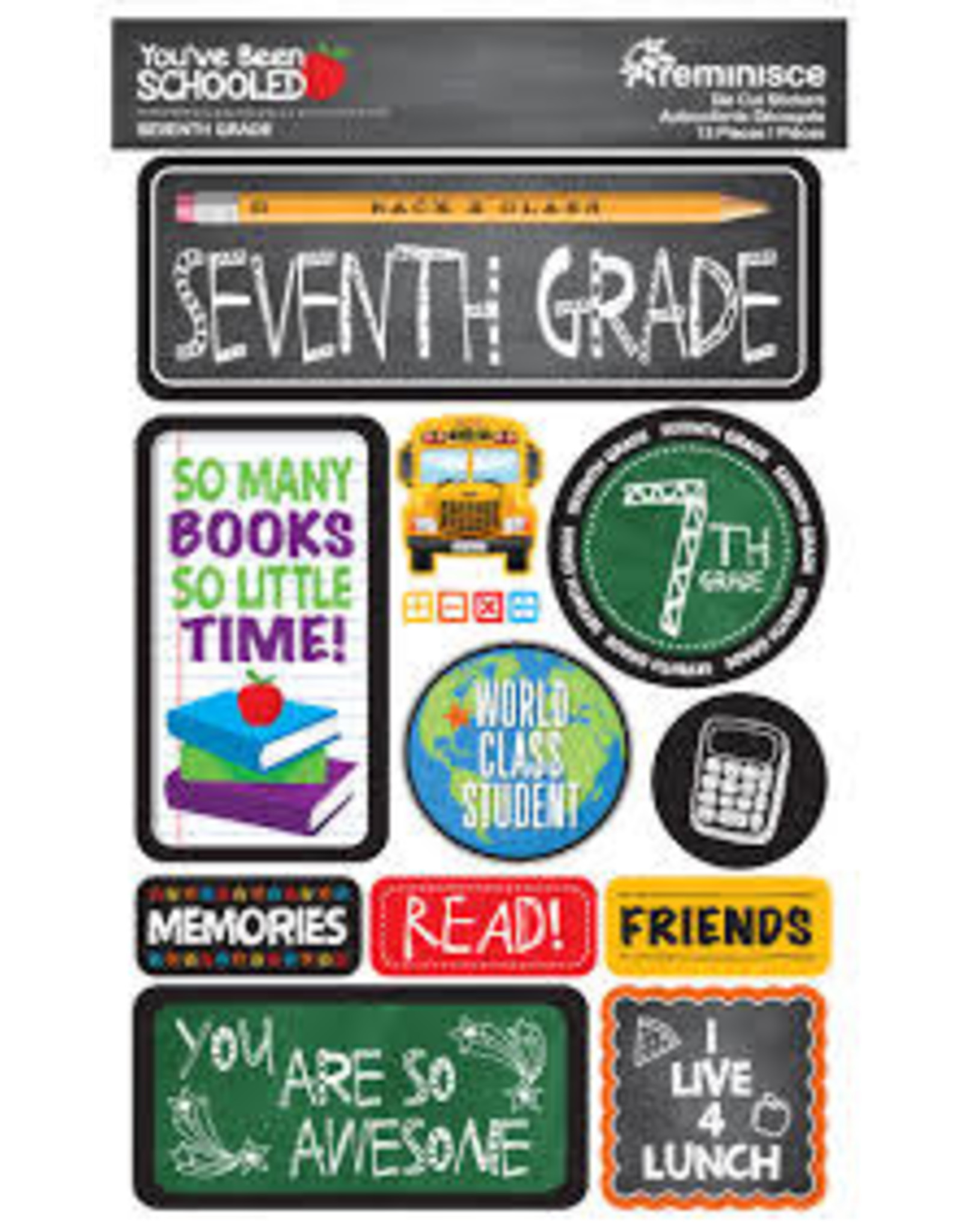 REMINISCE REMINISCE YOU'VE BEEN SCHOOLED SEVENTH GRADE 3D STICKERS