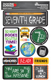 DESIGNS BY REMINISCE REMINISCE YOU'VE BEEN SCHOOLED SEVENTH GRADE 3D STICKERS