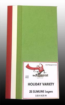 PAPER CUT THE PAPER CUT SLIMLINE LAYERS HOLIDAY VARIETY 3.25x8.25 25 PACK