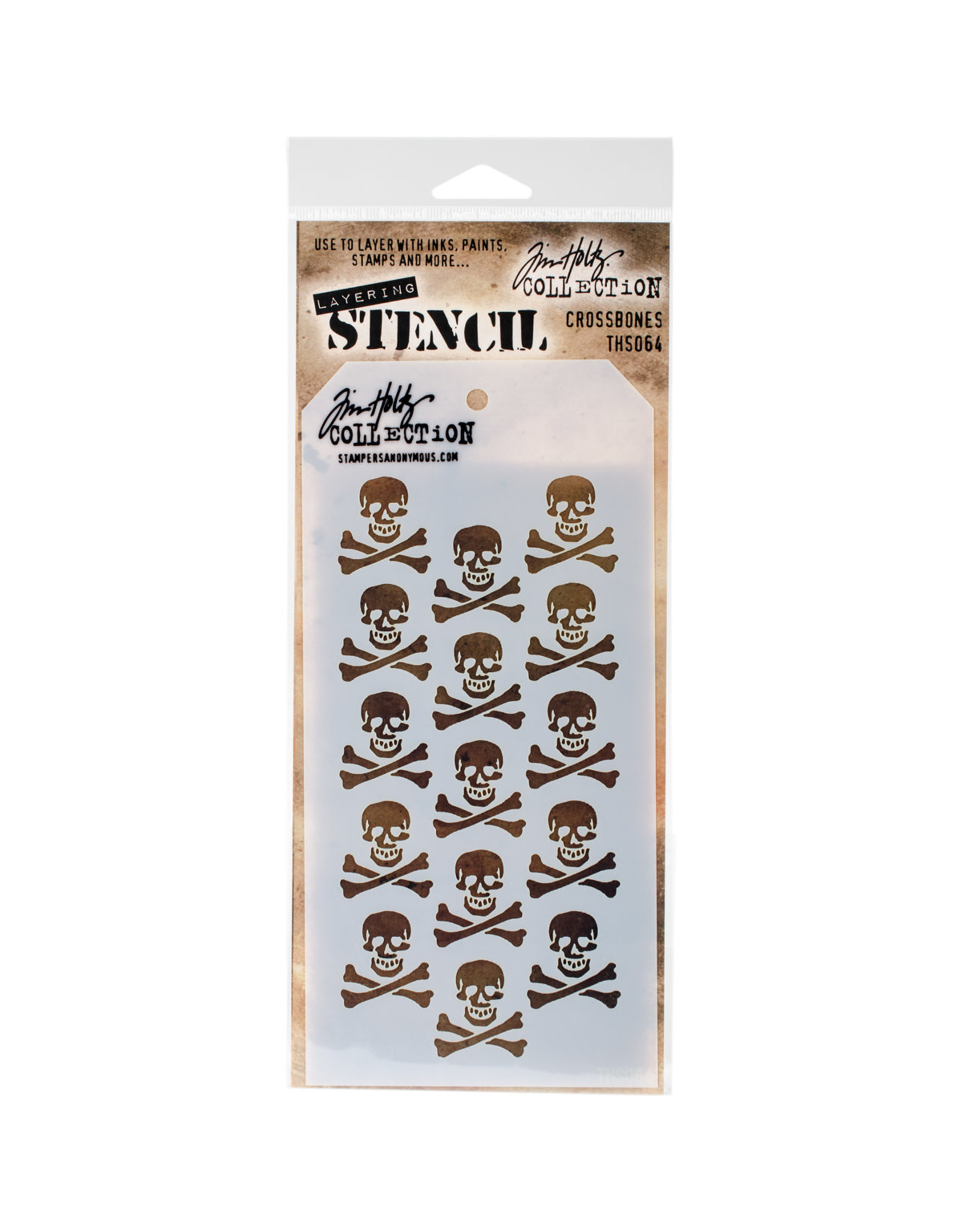 STAMPERS ANONYMOUS STAMPERS ANONYMOUS TIM HOLTZ CROSSBONES LAYERING STENCIL