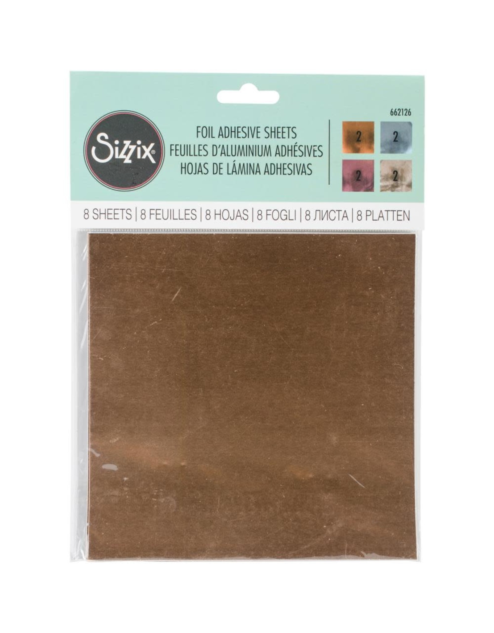 SIZZIX SIZZIX ASSORTED FOIL ADHESIVE SHEETS 8/PK