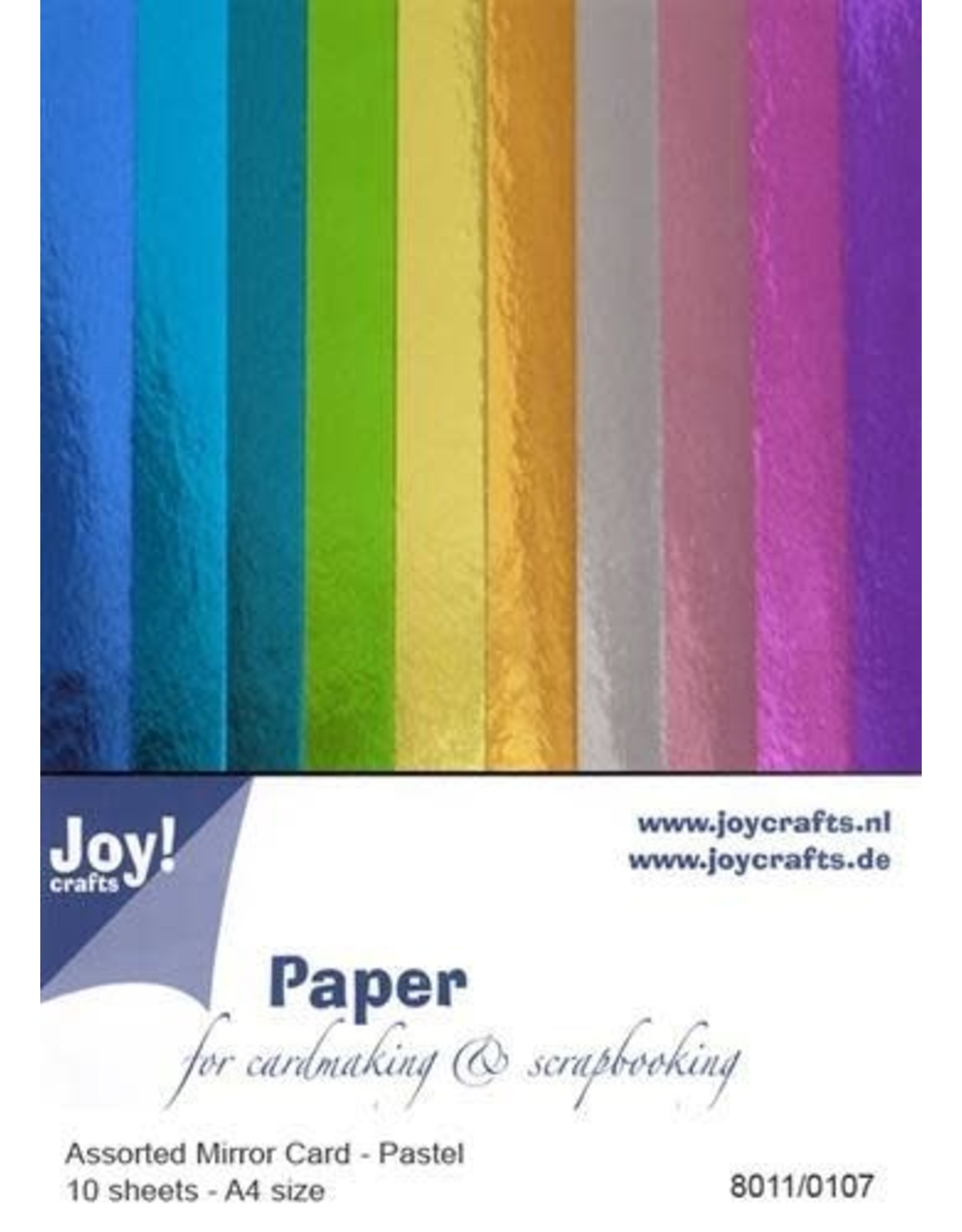 JOY CRAFTS A4 ASSORTED MIRROR CARDSTOCK 10 SHEETS