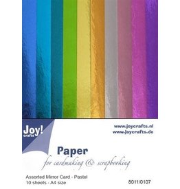 JOY CRAFTS A4 ASSORTED MIRROR CARDSTOCK 10 SHEETS