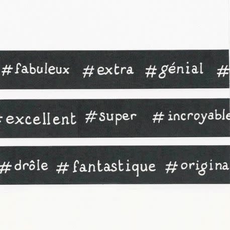 EPHEMERIA MASKING TAPE HASHTAG FOND NOIR 10M
